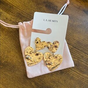La Hearts Gold Heart Shaped Earrings